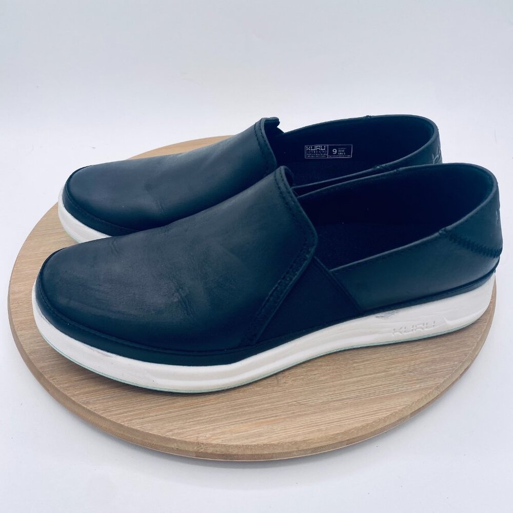 KURU Black and White Slip-On Athletic Shoes - Picture 6 of 11